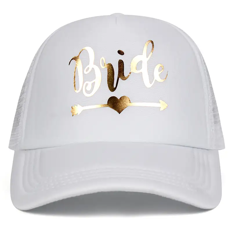 Bride Hat Hats Team Bride Tribe Squad Baseball Cap Mesh Hat BRIDE Gold Print Woman Party Holiday Ready To Get Married Snapback Wedding Hats