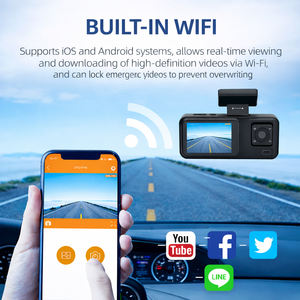 Caméra <span class=keywords><strong>de</strong></span> tableau <span class=keywords><strong>de</strong></span> bord 2K <span class=keywords><strong>pour</strong></span> <span class=keywords><strong>voiture</strong></span> à 2 ou 3 objectifs, écran IPS 2 pouces HD720P, capteur G, enregistrement en boucle, détection <span class=keywords><strong>de</strong></span> mouvement, moniteur <span class=keywords><strong>de</strong></span> stationnement, grand angle, Wi-Fi - Product Image 4