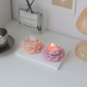 Diseño novedoso E130 Vivid Luxury Flower Shaped Multicolor Aroma Peony Scented Candle Custom Floral Parafina Wax Holidays - Product Image 3