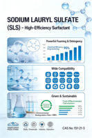Sulfate de lauryl sodique (SLS) 92%-95% K12 en granulés, tensioactif anionique, excellent agent moussant pour dentifrice et détergent, pH 7.5-9.5