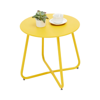 Petite table en fer pour patio extérieur, imperméable, résistante aux intempéries, portable, couleur personnalisée, mobilier de jardin traditionnel, ensemble de salle à manger