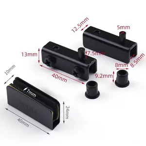 免开孔钢铰链上下轴磁力触摸玻璃五金配件适用于3-5毫米玻璃柜门单双门 - Product Image 3