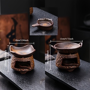 موقد سيراميك عتيق الطراز لنشر العطور |   موقد شاي ومبخرة زيوت عطرية للاستخدام المنزلي الداخلي، موقد صغير لتبخير مسحوق البخور وأوراق الشاي والعطور - Product Image 4