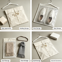 Sac en coton anti-poussière pour emballage de cadeaux de mariage, impression de logo personnalisé, vente en gros, fermeture à ruban, réutilisable