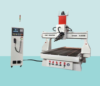 Routeur CNC 4 axes à 180 degrés pour la signalisation publicitaire extérieure / la fabrication de logos / de plaques signalétiques G1325 4,5 kW refroidissement par air