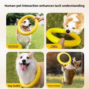 Dayanıklı çevre dostu yumuşak kauçuk köpek oyuncak interaktif çekme halkası açık eğitim topları kendinden eğlence çiğnemek dayanıklı Pet - Product Image 3