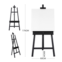 Chevalet de studio sur pied en métal réglable pour le dessin et la peinture, modèle H, pour affichage de travaux d'art, DIY
