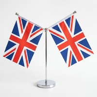 Support de bureau personnalisé pour drapeaux de table avec mât en aluminium et impression numérique sur polyester