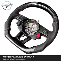 Volant en cuir et fibre de carbone avec écran LED multi-tailles pour Audi A3/A4/B9/A5/Q3/Q5/Q7/Q8/R8/TTRS - Personnalisable et luxueux