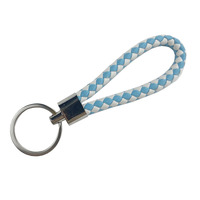 Cordon tressé et cuir PU, style vintage, étanche, anti-perte, pour téléphone portable, pendentif DIY, porte-clés métallique pour accessoires de voiture