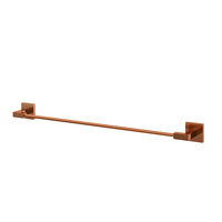Porte-serviettes double carré en laiton pour salle de bain, fixation murale, finition bronze brossé, 60 cm, pour hôtel