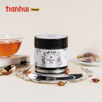 Kaleng Kecil Hitam Kedap Udara Tianhui, Ideal untuk Penyimpanan Teh Bunga & Teh Herbal Kering