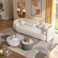 MULIGNA Canapé Courbé en Tissu Blanc Crème, Style Nordique Minimaliste Moderne et Simple, Luxe Léger, OEM ODM, Meubles de Salon Personnalisés