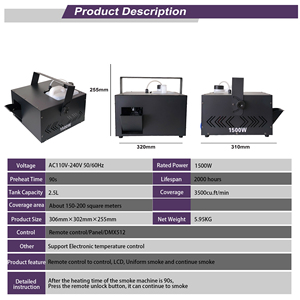 Máquina de Humo con Base de Aceite, Luces Móviles LED Blancas DMX512, Generador de Efecto de Niebla Matutina IP33 para Fiestas - Product Image 6