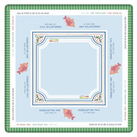 Set Mahjong Akrilik Tiga Lapis Bertema Liburan Pantai Lotus Dragonfly, Warna Putih Biru Zaitun, Estetika Pantai