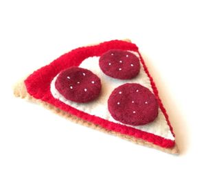 Comida de fieltro Rebanada de <span class=keywords><strong>pizza</strong></span> <span class=keywords><strong>pepperoni</strong></span> Felt <span class=keywords><strong>Pizza</strong></span> Pretend Play Food - Product Image 2