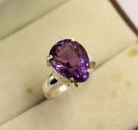 Magnifique bague en argent 925 améthyste naturelle fabriquée à la main bague en pierre précieuse violette pour les surdoués et les femmes