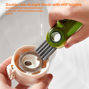 Lot de 3 brosses de nettoyage en silicone 3-en-1, pour bouteilles à col étroit, couvercles de tasses, bouteilles d'eau de sport, vases en verre, maison et cuisine - Product Image 5