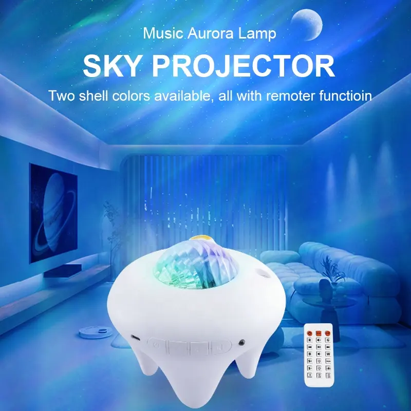 Biumart Dropshipping Aurora Starry Noordelijke Projector Led Nevel Sky Nachtlampprojector Met Afstandsbediening Voor Kind