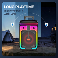 Altavoz Portátil con Bluetooth de 12 Pulgadas, Modelo Personalizado, 80W, para Fiestas al Aire Libre, Karaoke, con Ruedas y Asa, Micrófono Inalámbrico