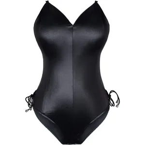 Traje de Conejita para Cosplay, Disfraz de Conejita para Mujer, Traje de <span class=keywords><strong>Anime</strong></span> <span class=keywords><strong>Senpai</strong></span>, Body de una Pieza con Medias, Conjunto de Piel Sintética para Adultos - Product Image 1