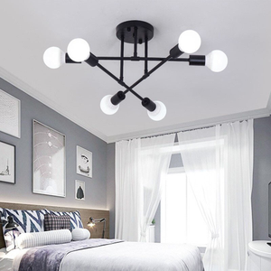 Minimalist <strong>LED</strong> Ceiling <strong>Light</strong> 6-heads Chandelier Gold Finish Shadeless E26 Base Indoor Decor Lighting for Living Room <strong>Hallway</strong> - Product Image 1