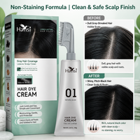 Teinture capillaire naturelle permanente sans ammoniaque, bio, à base de plantes, sous marque privée, couvrance des cheveux gris, avec tube applicateur, OEM ODM personnalisé