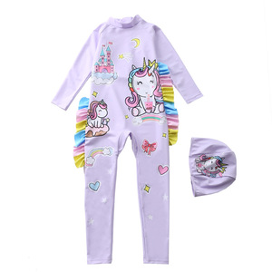 Bañador de secado rápido de una pieza de manga larga para niñas, pantalones de surf cálidos antideslizantes para niñas, bañador para adolescentes - Product Image 4