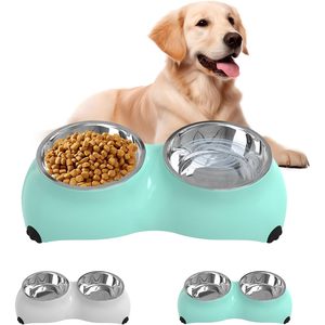 Ensemble de deux gamelles pour chien en acier inoxydable, petites, 4 oz, antidérapantes, pour l'alimentation des chiens - Product Image 2
