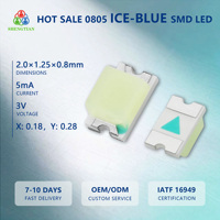 Shengtian 0805 Ice Blue SMD LED 3V 5mA Bersertifikat CE Garansi 2 Tahun Umur Pakai 50000 Jam Lampu Status Handal untuk Dashboard PC