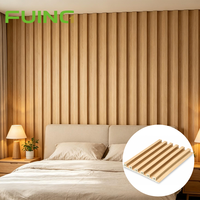 Panneau mural WPC à texture bois personnalisée, revêtement intérieur, résistant à l'humidité, installation facile, panneau mural composite bois-plastique pour hôtel
