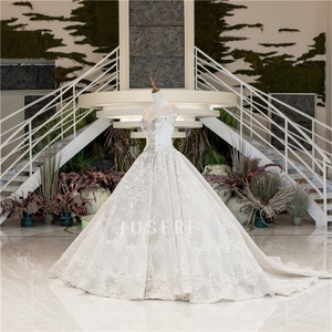 Lujo pesado con cuentas caro estilo <span class=keywords><strong>de</strong></span> Oriente Medio boda real vestido <span class=keywords><strong>de</strong></span> <span class=keywords><strong>novia</strong></span> con tren - Product Image 2