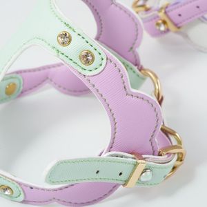 Arnés de Cuero Premium para Perros, Diseño de Moda, Acolchado, con Herrajes en Tono Dorado, Ajustable para Perros Pequeños y Medianos - Product Image 5