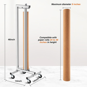 Dispensador de Papel Resistente JH-Mech, Organizador Móvil con Ruedas para <span class=keywords><strong>Carnicería</strong></span>, Soporte Vertical para Rollos de Papel de Acero al Carbono Gris - Product Image 2