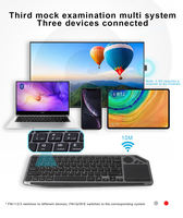 Teclado Multifuncional Delgado, Teclado Bluetooth de Modo Dual Inalámbrico 2.4G con Panel Táctil de Precisión