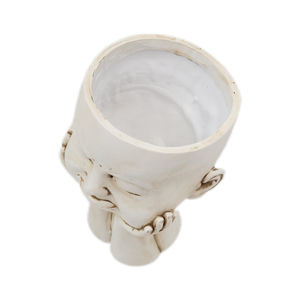 รูปปั้นประดับแจกันดอกไม้ทำจากเรซินนาโนมีสีเบจงาช้าง - Product Image 2