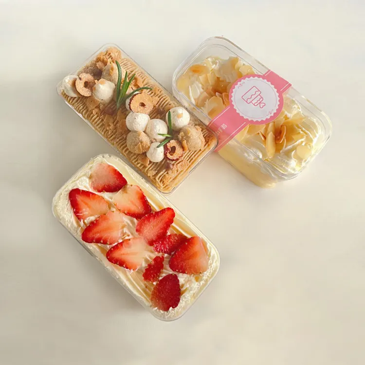 Sweet Candy Food Recycled Transparent Plastic Bakery Containers Dessert Sweet Clear Cake Boxes