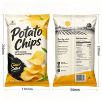 Sachets à fond plat pour chips, imprimés sur mesure, de qualité alimentaire, sachets en plastique à fermeture éclair pour bonbons, biscuits et emballages de snacks