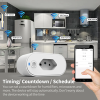 Meteran Energi Rumah Pintar Brazil 803BR 16A US Tuya WIFI Plug Socket Kontrol Jarak Jauh Nirkabel Google Home Alexa Pengatur Waktu Pintar