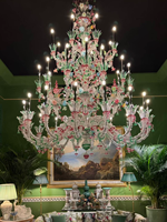Lustre en verre soufflé à la main moderne, design luxueux, lustre en verre de Murano, lampes pour salon, hall d'hôtel