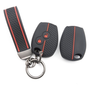 Housse <span class=keywords><strong>de</strong></span> clé en silicone à 2 boutons avec porte-clés, <span class=keywords><strong>coque</strong></span> <span class=keywords><strong>de</strong></span> clé télécommande pour <span class=keywords><strong>Renault</strong></span> <span class=keywords><strong>Modus</strong></span> Clio 3 Twingo Kangoo - Product Image 3