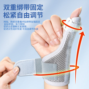 อุปกรณ์พยุงข้อมือแบบมีที่รองนิ้วหัวแม่มือ ระบายอากาศได้ ปรับได้ สำหรับผู้ใหญ่ ใช้สำหรับเล่นกีฬาและออกกำลังกาย สีเทาและสีดำ - Product Image 2