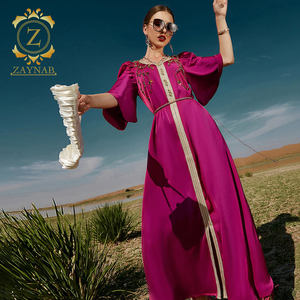 Zaynab musulman Jalabiya saoudien <span class=keywords><strong>Djellaba</strong></span> Dubaï Satin Patchwork strass robe pour <span class=keywords><strong>arabe</strong></span> fête réception de mariage - Product Image 2