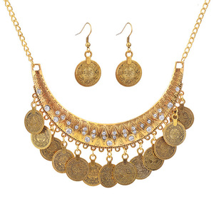 Gypsy <strong>Costume</strong> Accessories Ethnic <strong>Indian</strong> <strong>Jewelry</strong> Sets Boho Dress Gold Coin Necklace and Earrings Set for Women Trendy 2025 - Product Image 2