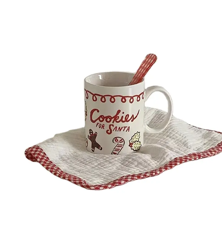 2023新しいかわいいジンジャーブレッドマンクリスマススタイルのマグセラミックコーヒーマグウォーターカップテーマカトラリーギフト