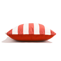 Coussin carré d'extérieur moderne à rayures rouges et blanches, grand coussin décoratif pour chaise longue de piscine