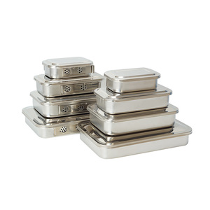 Bandeja de Esterilización de Acero Inoxidable 304 con Tapa, Caja para Instrumentos Quirúrgicos, Contenedor de Desinfección Médica, Color Plateado - Product Image 4