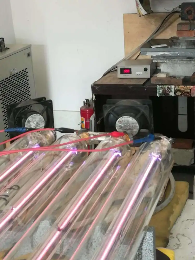 Tubo de laser de vidro co2 450w-600w, máquina de corte a laser da placa de vidro