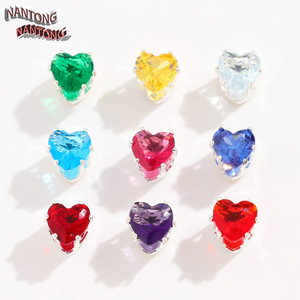 Heart Shaped 925 Silver <b>Crystal</b> Rhinestone Claw Setting DIY Jewelry Accessories For Bracelet Necklace Unisex Cute Everyday Wear - Product Image 1