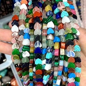 Cuentas de Piedras Preciosas Naturales en Forma de Corazón Plano de 8 mm, 50 Piezas, Cuentas Sueltas Lisas en Forma de Corazón para Hacer Pulseras, Collares y Joyería - Product Image 1